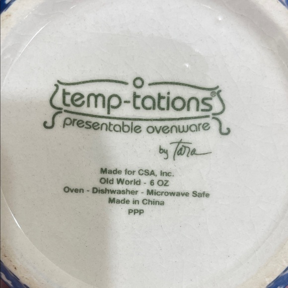 Old world  temptations set of 2 -6 oz White Floral Ceramic Bowls - Picture 2 of 3